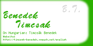 benedek timcsak business card